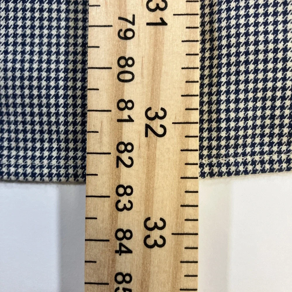 Polo Ralph Lauren Shirt Mens XL 17.5 Houndstooth Navy White L/S Button Down Flaw
